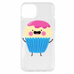 Чехол для iPhone 14 Plus Funny cupcake with smile - PrintSalon