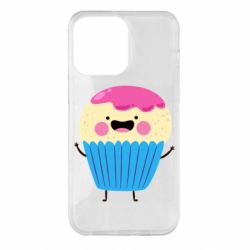 Чехол для iPhone 14 Pro Max Funny cupcake with smile - PrintSalon