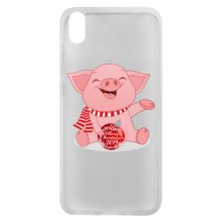 Чохол для Xiaomi Redmi 7A Funny pig with a Christmas toy - PrintSalon