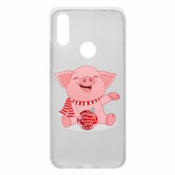Чохол для Xiaomi Redmi 7 Funny pig with a Christmas toy - PrintSalon