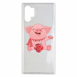 Чохол для Samsung Note 10 Plus Funny pig with a Christmas toy - PrintSalon
