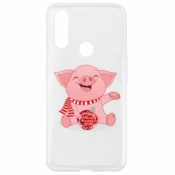 Чохол для Oppo A31 Funny pig with a Christmas toy - PrintSalon