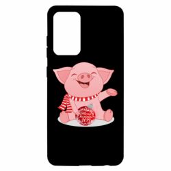 Чохол для Samsung A52 5G Funny pig with a Christmas toy - PrintSalon