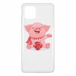 Чохол для Samsung Note 10 Lite Funny pig with a Christmas toy - PrintSalon