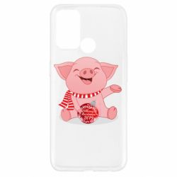 Чохол для Oppo A52 / A72 / A92Funny pig with a Christmas toy - PrintSalon