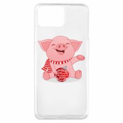 Чохол для Oppo A73Funny pig with a Christmas toy - PrintSalon