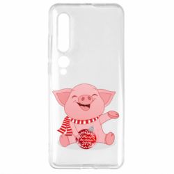 Чохол для Xiaomi Mi10 / 10 Pro Funny pig with a Christmas toy - PrintSalon