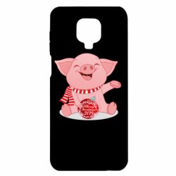 Чохол для Xiaomi Redmi Note 9S / 9Pro / 9Pro Max Funny pig with a Christmas toy - PrintSalon