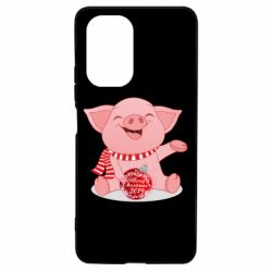 Чехол для Xiaomi Poco F3/K40 Funny pig with a Christmas toy-PrintSalon Чехол для Xiaomi Poco F3/K40 Funny pig with a Christmas toy