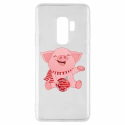 Чохол для Samsung S9+ Funny pig with a Christmas toy - PrintSalon