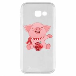 Чохол для Samsung A5 2017 Funny pig with a Christmas toy - PrintSalon