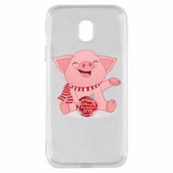 Чохол для Samsung J3 2017 Funny pig with a Christmas toy - PrintSalon