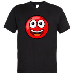 Мужская футболка  с V-образным вырезом Funny Red Ball - PrintSalon