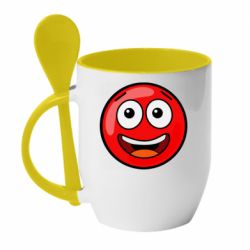 Чашка с ложкой Funny Red Ball - PrintSalon