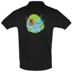 Мужское поло Капибара в воде - PrintSalon