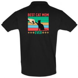Мужское поло Best cat mom ever - PrintSalon