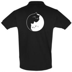 Мужское поло Cute yin yang cats - PrintSalon