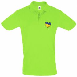 Мужское поло Украина сердце с царапинами