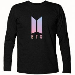 Футболка с длинным рукавом BTS gradient logo - PrintSalon