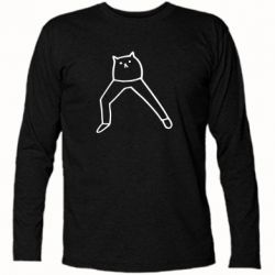 Футболка с длинным рукавом Cat in pants - PrintSalon