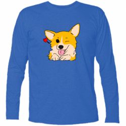 Футболка с длинным рукавом Cute Corgi Puppy - PrintSalon