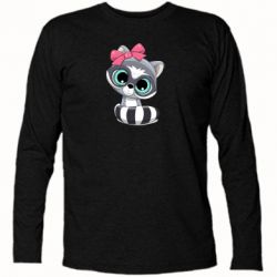 Футболка с длинным рукавом Cute raccoon - PrintSalon