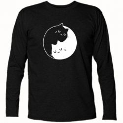 Футболка с длинным рукавом Cute yin yang cats - PrintSalon