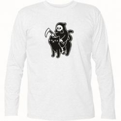Футболка з довгим рукавом Death and cat - PrintSalon