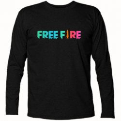 Футболка с длинным рукавом Free fire gradient logo - PrintSalon