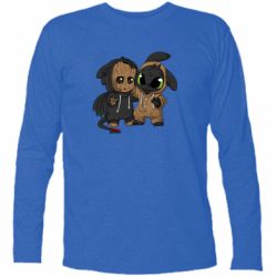 Футболка с длинным рукавом Groot And Toothless - PrintSalon