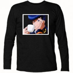 Футболка с длинным рукавом Higashikata Josuke drinking tea - PrintSalon