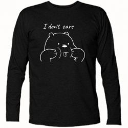 Футболка с длинным рукавом I don't care white - PrintSalon