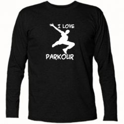 Футболка с длинным рукавом I love parkour - PrintSalon