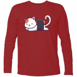 Футболка с длинным рукавом Котик-суши - PrintSalon