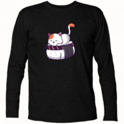Футболка с длинным рукавом Котик. Суши-кровать - PrintSalon