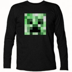Футболка с длинным рукавом Minecraft minimalist Creeper - PrintSalon