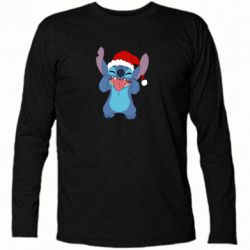 Футболка с длинным рукавом Новогодний Стич - PrintSalon