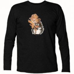 Футболка с длинным рукавом Осенний ежик - PrintSalon