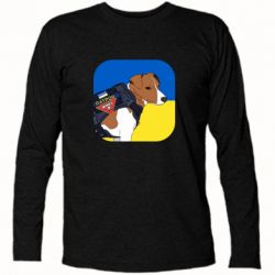 Футболка с длинным рукавом Патрон на фоне флага - PrintSalon