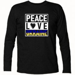 Футболка с длинным рукавом PEACE LOVE UKRAINE - PrintSalon