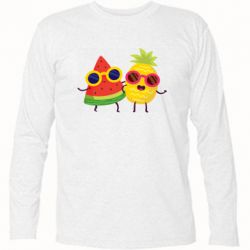Футболка с длинным рукавом Pineapple with watermelon - PrintSalon