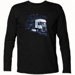 Футболка с длинным рукавом Scania watercolor art - PrintSalon