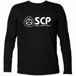 Футболка з довгим рукавом SCP logo text - PrintSalon