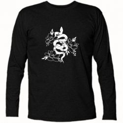 Футболка с длинным рукавом Snake with flowers - PrintSalon
