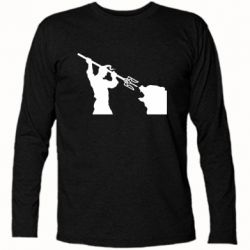 Футболка с длинным рукавом Тризубом по морде - PrintSalon