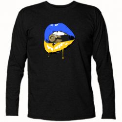 Футболка з довгим рукавом Україна! Губи з кулею - PrintSalon