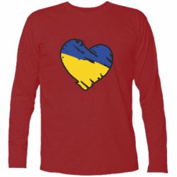 Футболка с длинным рукавом Украина сердце с царапинами