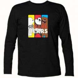 Футболка с длинным рукавом We bare bears collage - PrintSalon