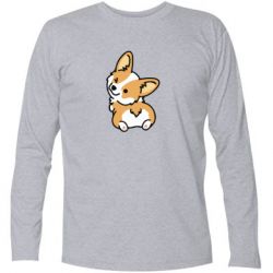 Футболка с длинным рукавом Winking Corgi - PrintSalon