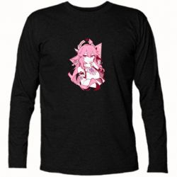 Футболка с длинным рукавом Yae Miko portrait - PrintSalon